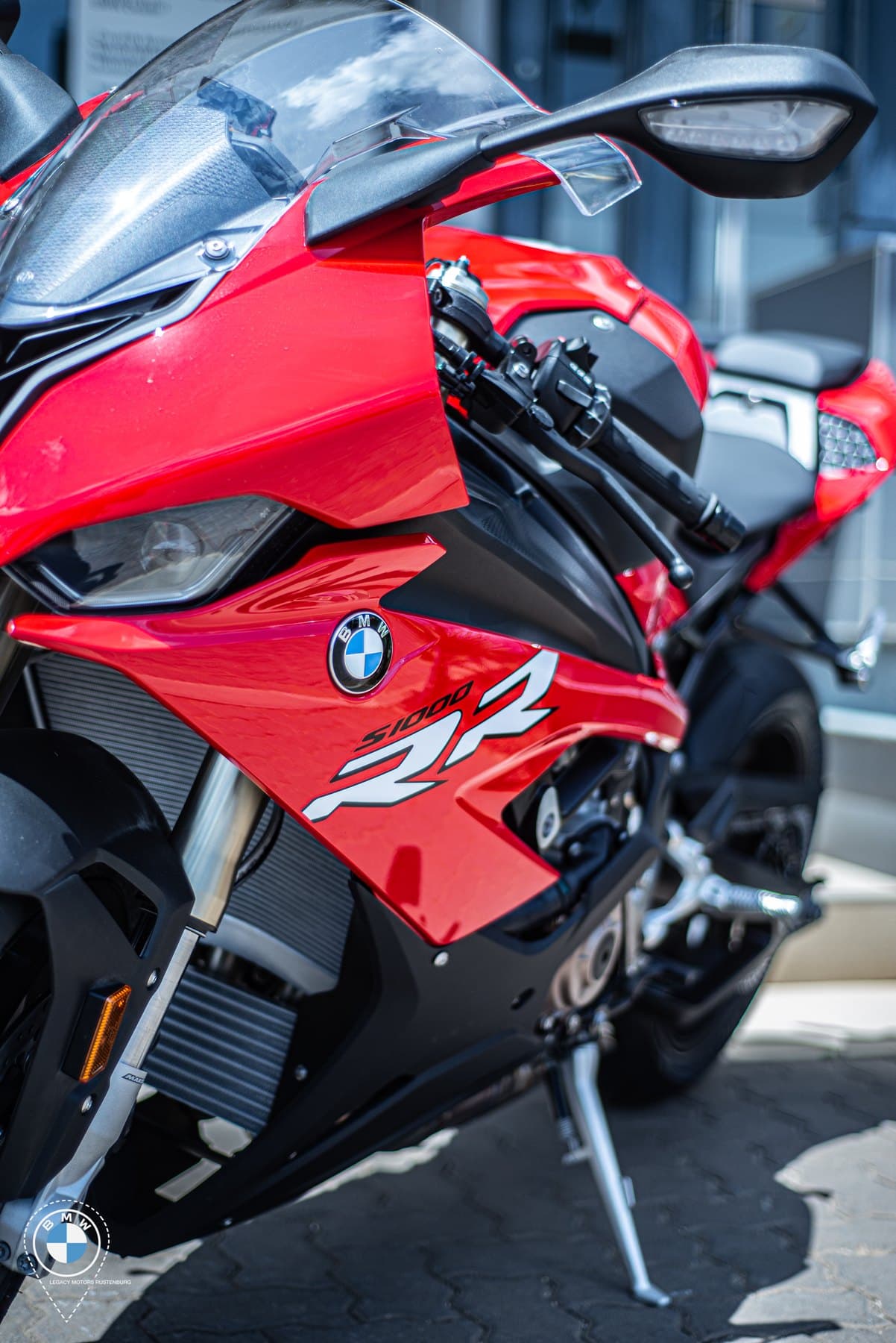 BMW S1000RR fairing and badge, close
