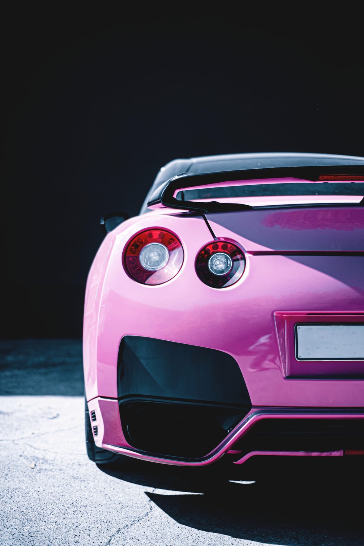 Pink Nissan GT-R rear, close