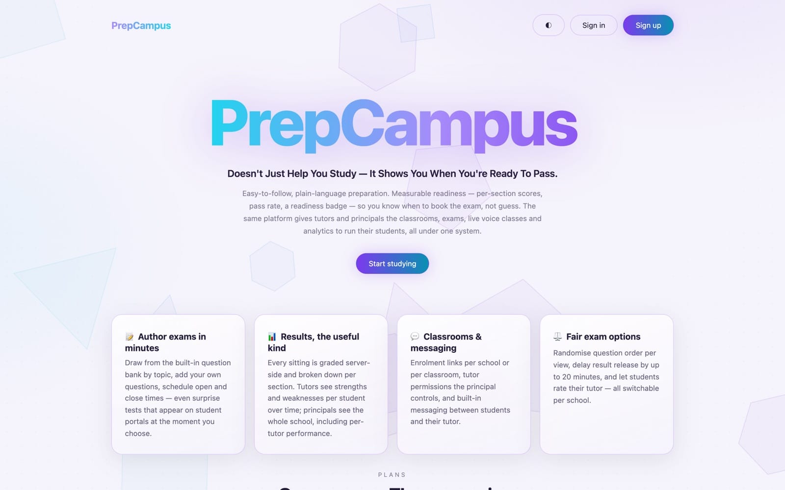 The PrepCampus site